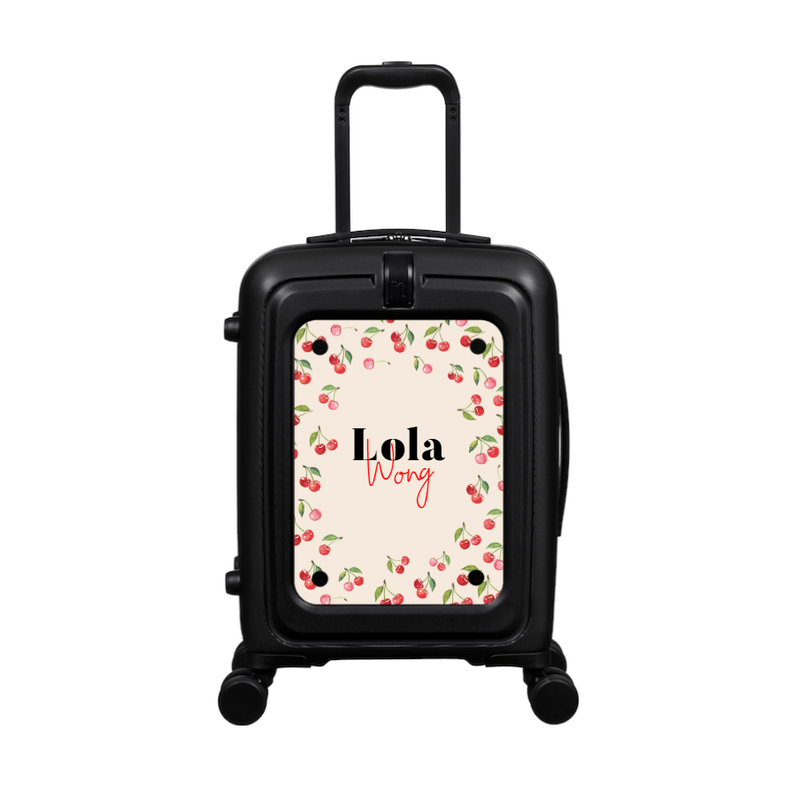 Modify - Suitcase with Personalised Panel (Cherries - Double Name)
