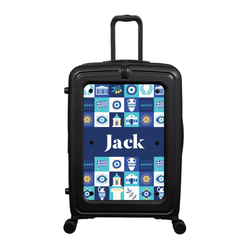 Modify - Suitcase with Personalised Panel (Greek Tiles - Name)