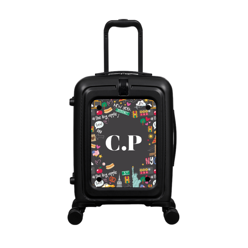 Modify - Suitcase with Personalised Panel (New York Border - Initials)
