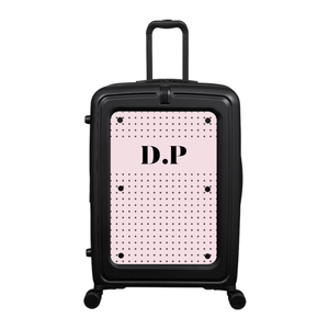 Modify - Suitcase with Personalised Panel (Pink Polka Dot - Initials)
