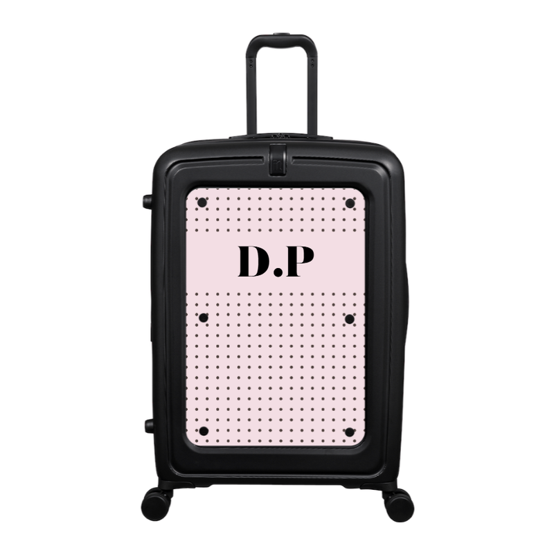 Modify - Suitcase with Personalised Panel (Pink Polka Dot - Initials)