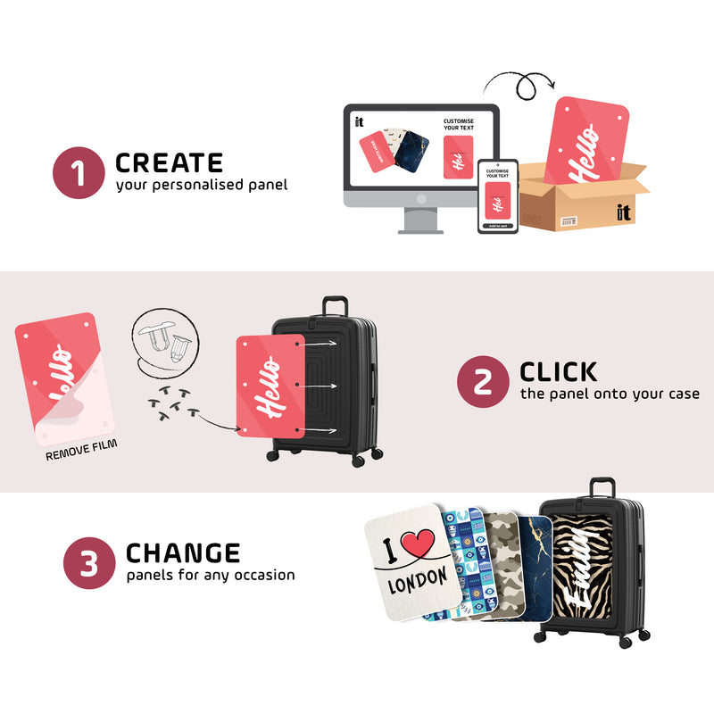 Modify - Suitcase with Personalised Panel (Textured Cow - Initials)