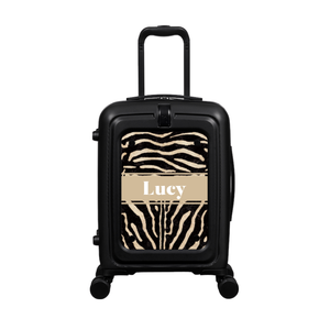 Modify - Suitcase with Personalised Panel (Zebra Strip - Name)