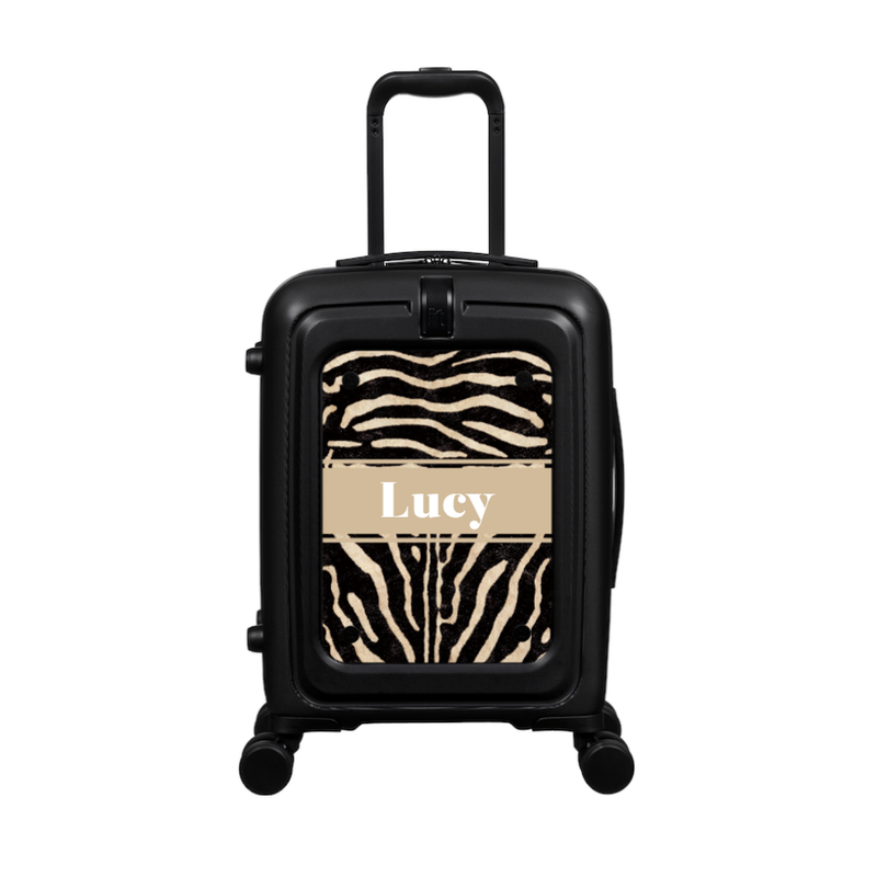 Modify - Suitcase with Personalised Panel (Zebra Strip - Name)