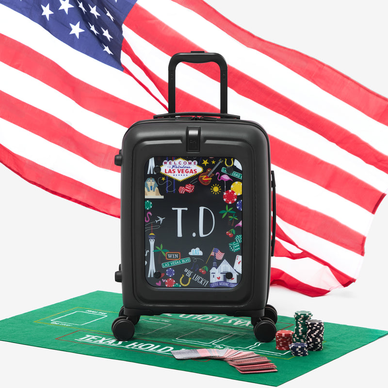 Modify - Suitcase with Personalised Panel (Geometric Strip - Initials)