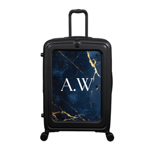 Modify - Suitcase with Personalised Panel (Navy Gold Marble - Initials)