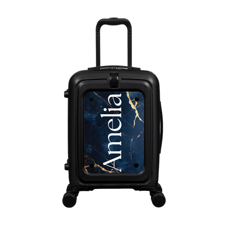 Modify - Suitcase with Personalised Panel (Navy Gold Marble - Side Name)