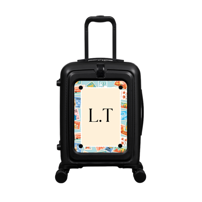 Modify - Suitcase with Personalised Panel (Stamps Border - Initials)