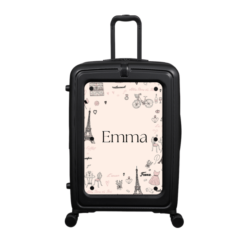Modify - Suitcase with Personalised Panel (Paris Border - Name)