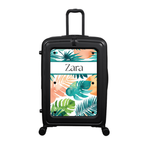 Modify - Suitcase with Personalised Panel (Tropical Leaves - Name)