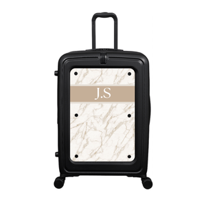 Modify - Suitcase with Personalised Panel (Warm Marble Stripe - Initials)