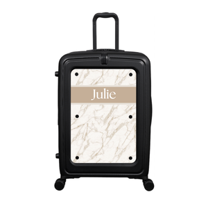 Modify - Suitcase with Personalised Panel (Warm Marble Stripe - Name)