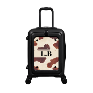 Modify - Suitcase with Personalised Panel (Textured Cow - Initials)