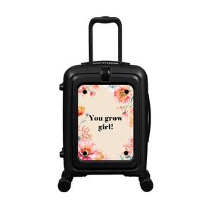Modify - Suitcase with Personalised Panel (Summer Flowers - Quote)